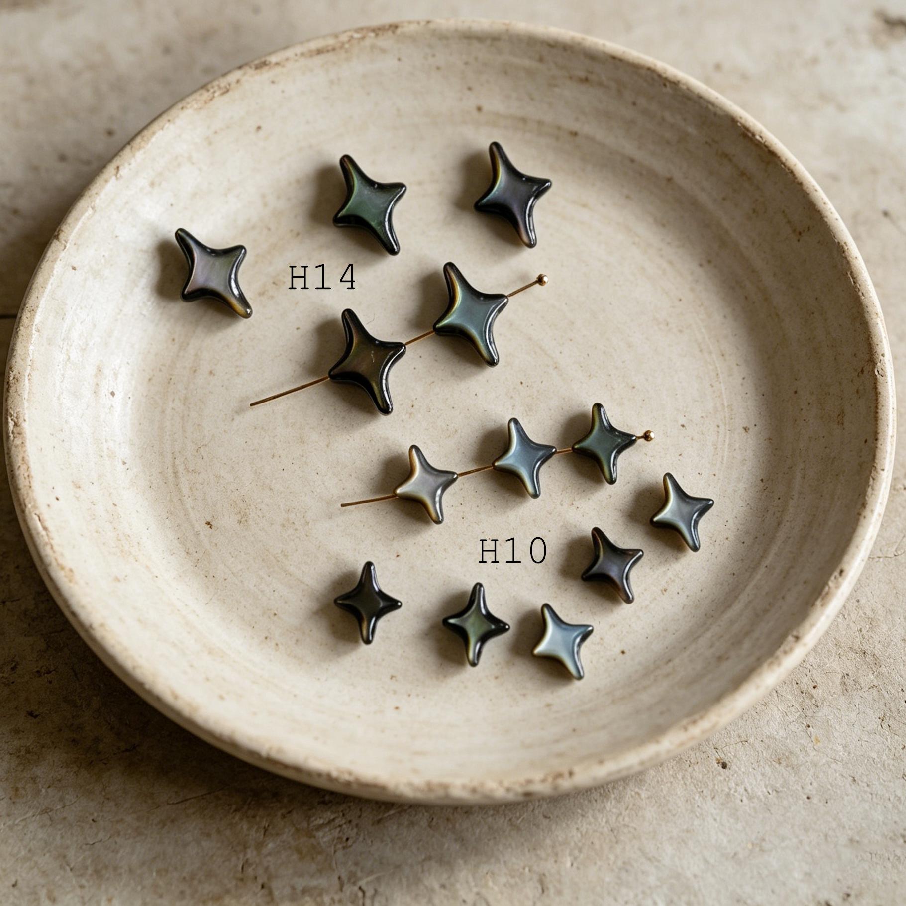 4pcs Moon & Star Mother of Pearl Beads, Celestial DIY Jewelry Supplies, Crescent and Cross Beads, Bracelet Necklace Earring Making (BK-037)